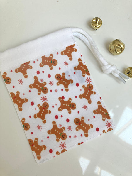 GINGERBREAD DRAWSTRING BAG XSMALL  (Pack 5)