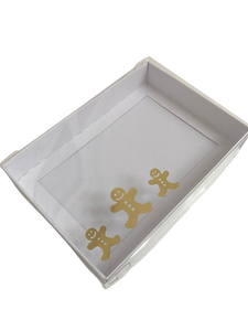 GINGERBREAD CLEAR LID GIFT BOX 168 X 115 X 26mm