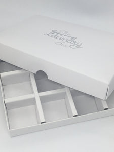 SOLID LID 12 CAVITY WAX MELT BOX LAUNDRY DESIGN 168 X 115 X 26mm