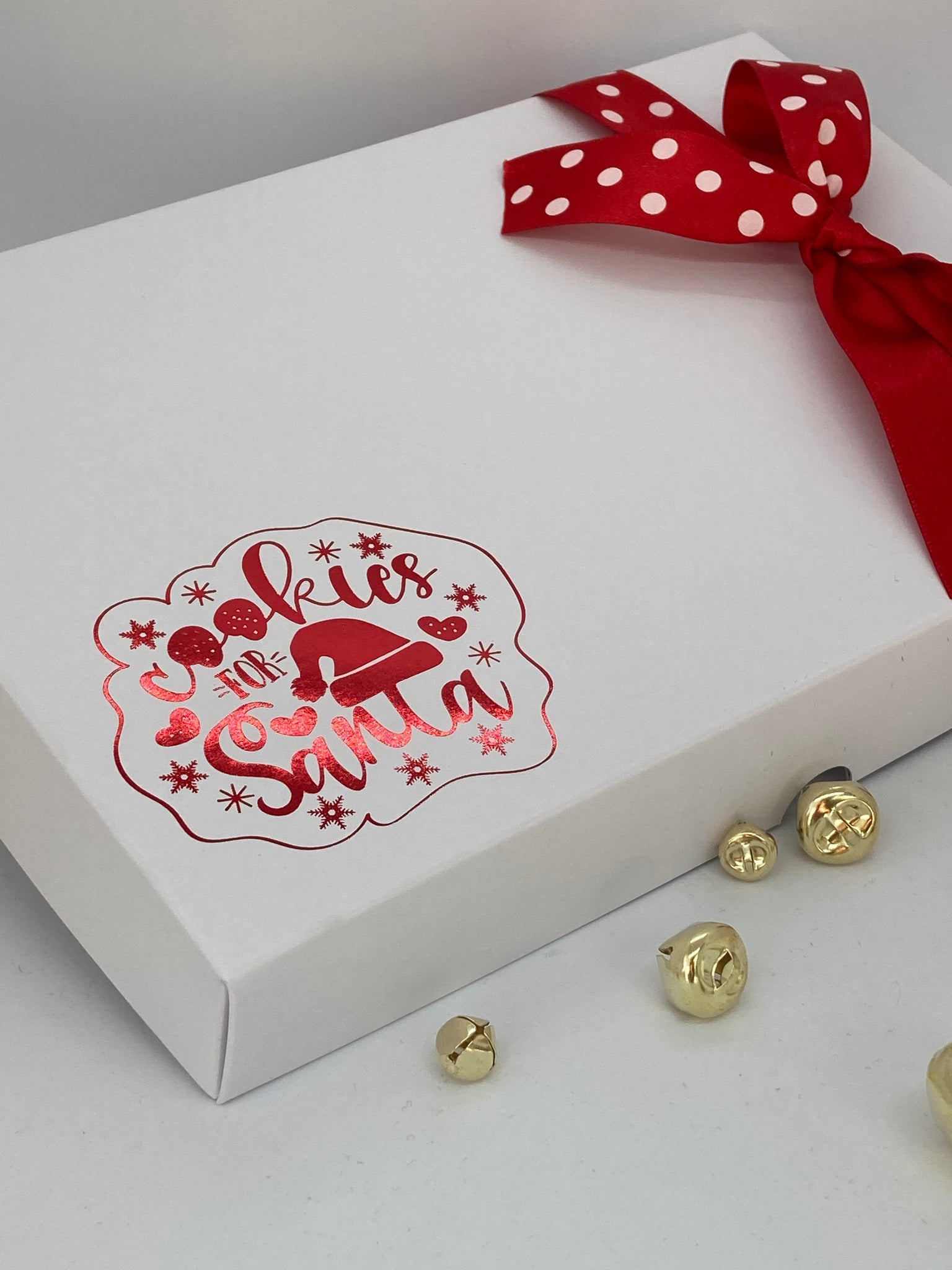 COOKIES FOR SANTA WHITE LID GIFT BOX 240x155x30mm