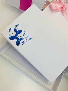 BLUE BALLOON DOG SOLID WHITE LID GIFT BOX BLANK 240x155x30mm