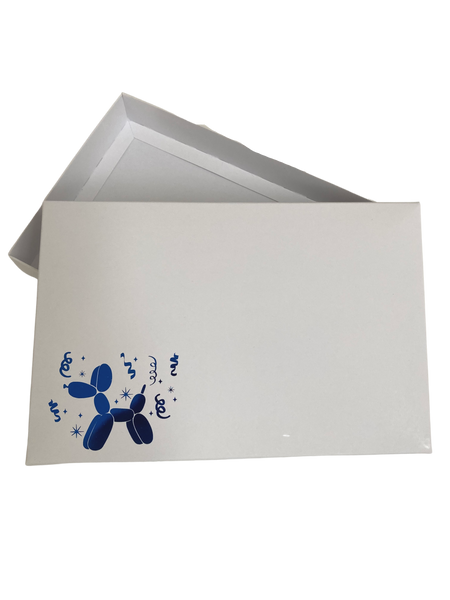 BLUE BALLOON DOG SOLID WHITE LID GIFT BOX BLANK 240x155x30mm