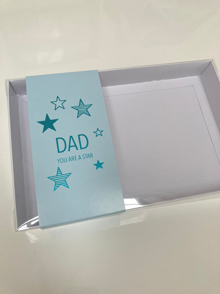 STAR FATHER’S DAY CLEAR LID GIFT BOX WITH BAND 240x155x30m