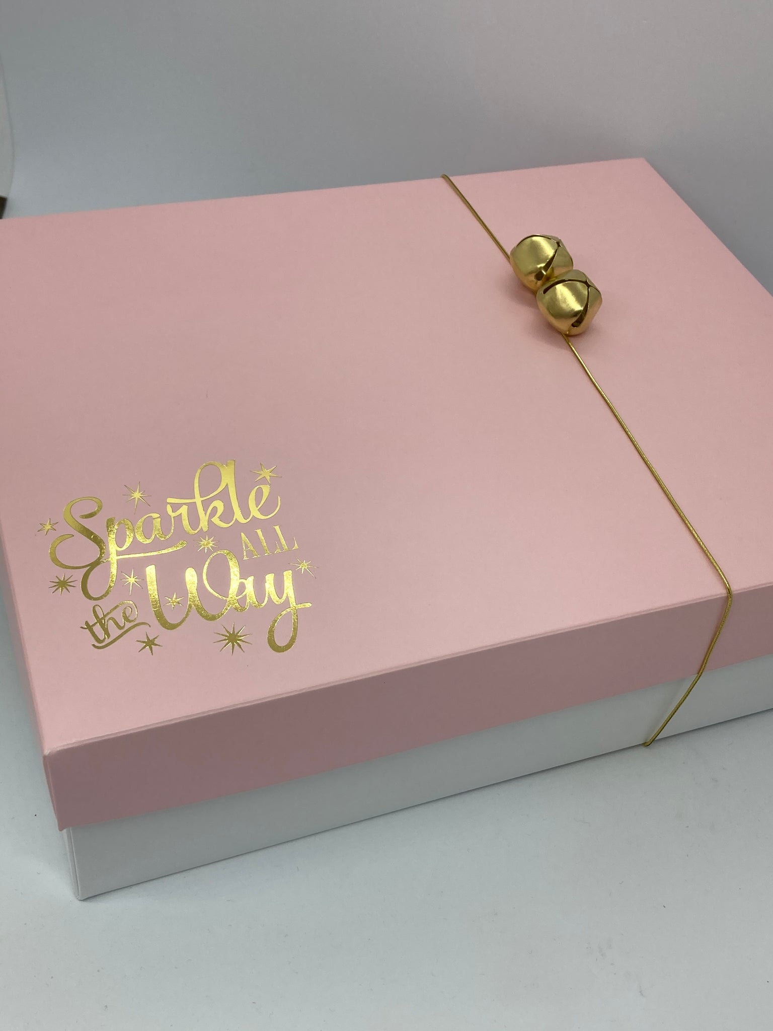 SPARKLE ALL THE WAY HAMPER/GIFT BOX PINK SOLID LID BLANK 240 x 195 x 70mm