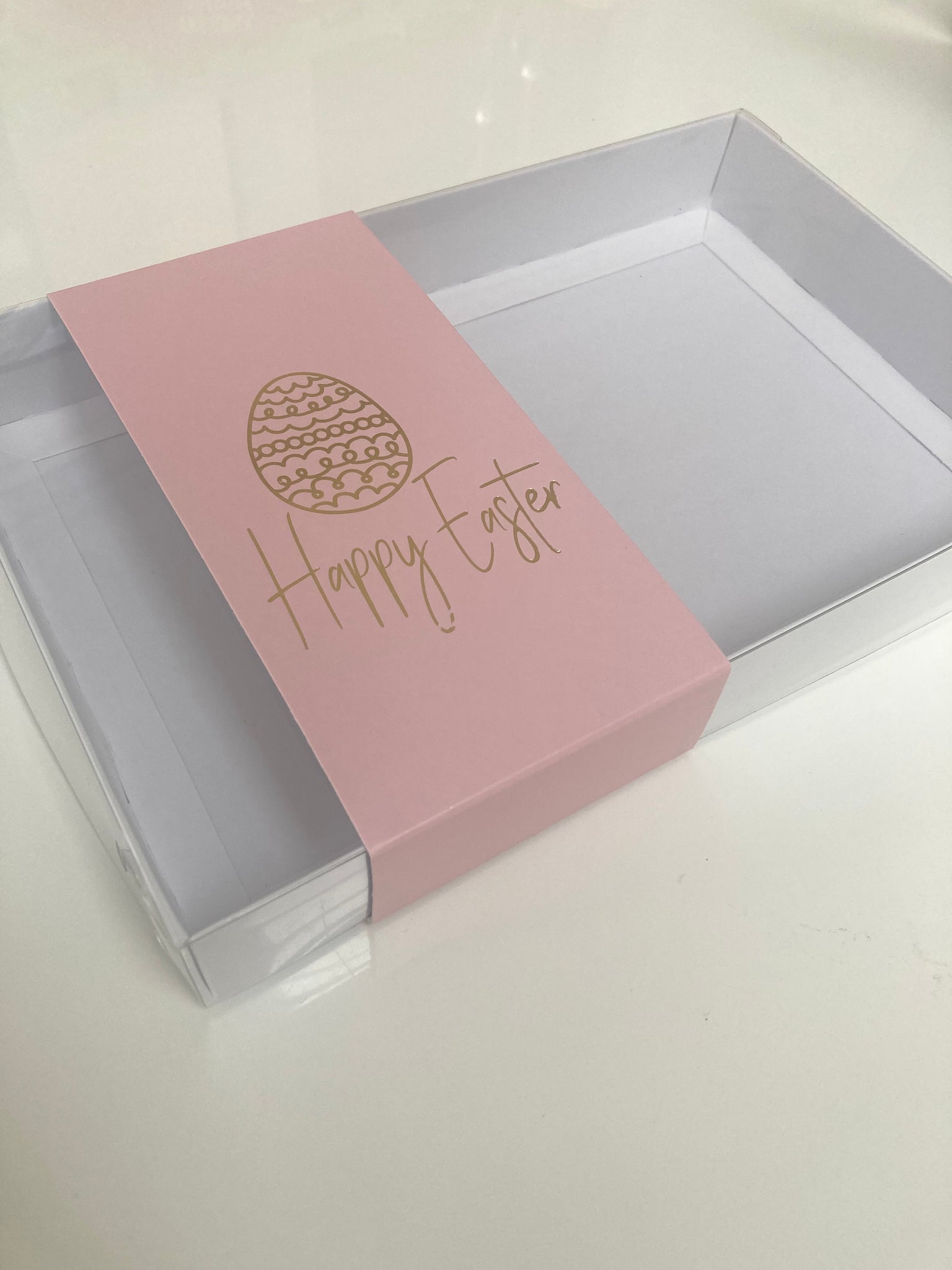 HAPPY EASTER CLEAR LID GIFT BOX BLANK 240x155x30mm