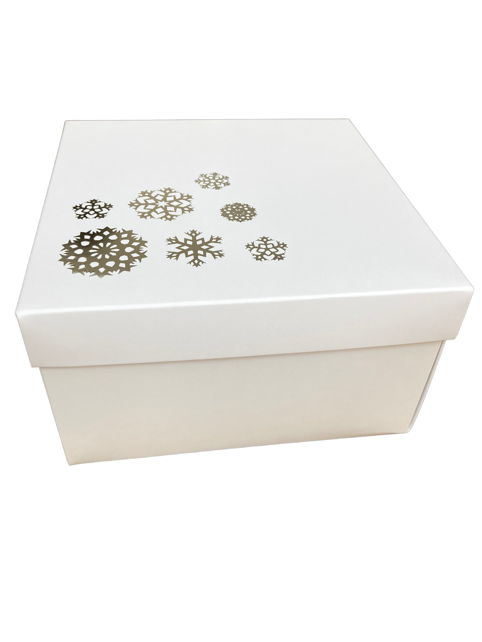 SNOWFLAKE GIFT BOX WHITE LID 155 x 155 x 90mm