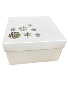 SNOWFLAKE GIFT BOX WHITE LID 155 x 155 x 90mm