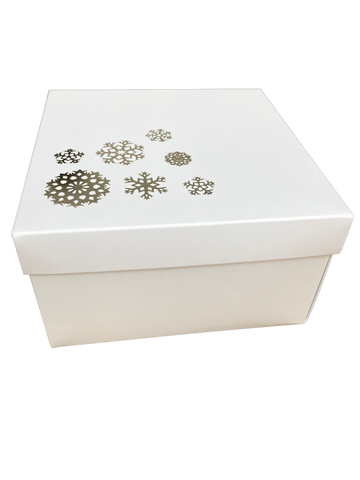 SNOWFLAKE GIFT BOX WHITE LID 155 x 155 x 90mm