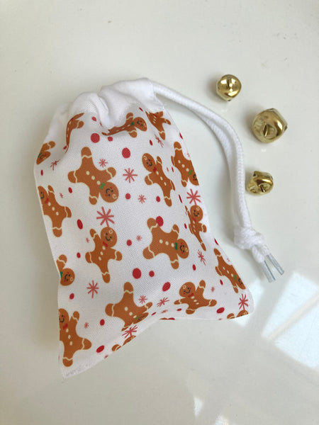 GINGERBREAD DRAWSTRING BAG XSMALL  (Pack 5)