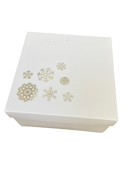 SNOWFLAKE GIFT BOX WHITE LID 155 x 155 x 90mm