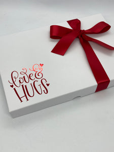 LOVE & HUGS SOLID WHITE LID GIFT BOX BLANK 240x155x30mm