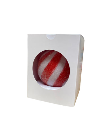 (Pack 10) WHITE BAUBLE BOX - 8cm Baubles