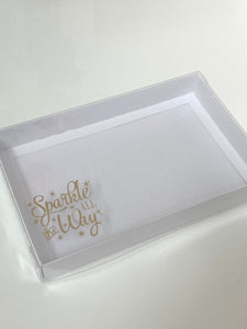 SPARKLE ALL THE WAY CLEAR LID GIFT BOX 240x155x30m