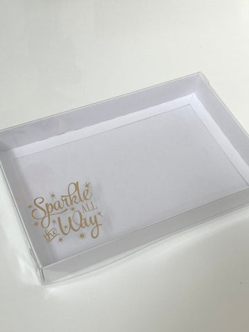 SPARKLE ALL THE WAY CLEAR LID GIFT BOX 240x155x30m