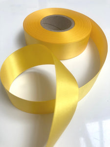 YELLOW 25mm WIDE DOUBLE SIDED SATIN RIBBON - 5 metres