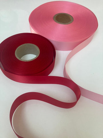 BABY PINK 25mm WIDE DOUBLE SIDED SATIN RIBBON - 5 metres